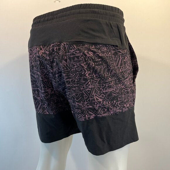 Lululemon Men's Lane Line Swim Short 6" In Geo Vintage Plum Black -Size Medium - Picture 3 of 4